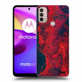Picasee silikónový čierny obal pre Motorola Moto E40 - Organic red