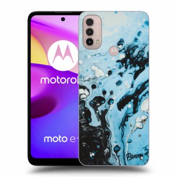 Picasee silikónový čierny obal pre Motorola Moto E40 - Organic blue