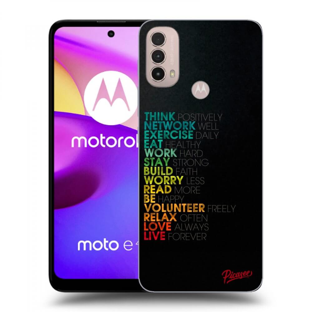 Picasee silikónový čierny obal pre Motorola Moto E40 - Motto life