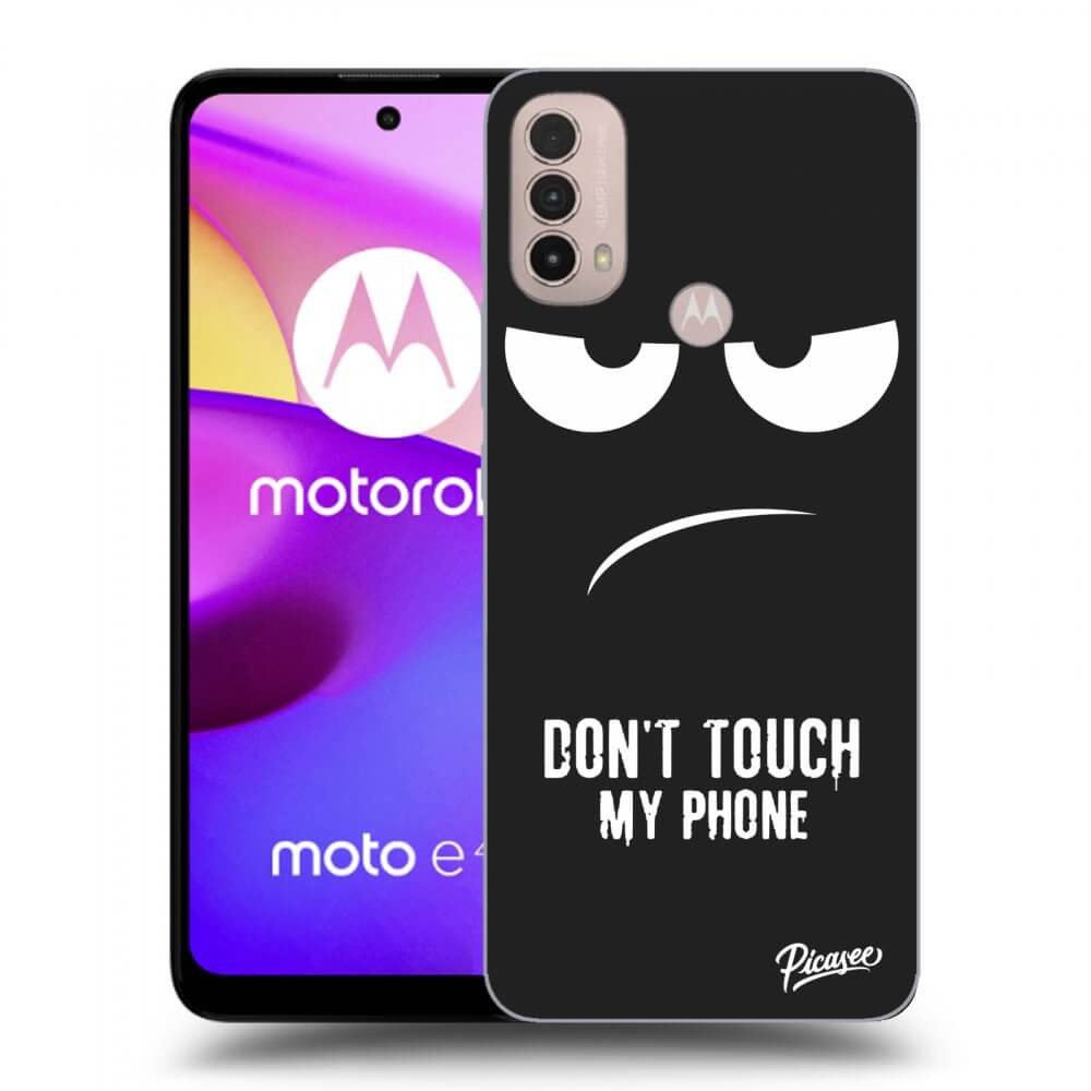 Picasee silikónový čierny obal pre Motorola Moto E40 - Don't Touch My Phone