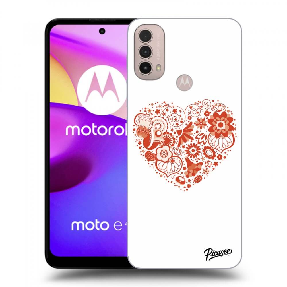 Picasee silikónový čierny obal pre Motorola Moto E40 - Big heart