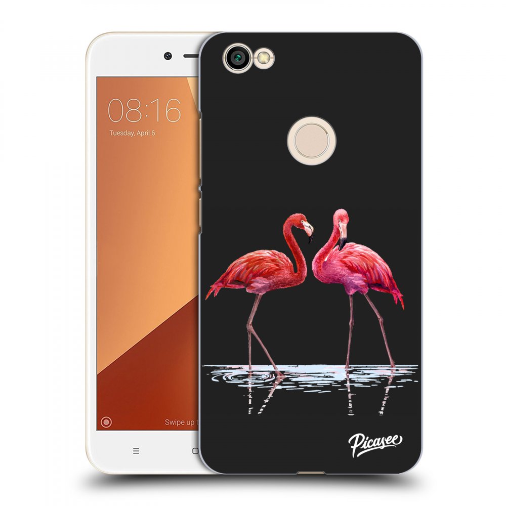 Picasee plastový čierny obal pre Xiaomi Redmi Note 5A Global - Flamingos couple