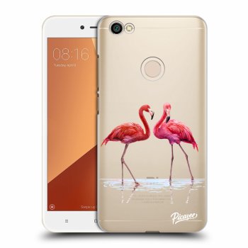 Picasee silikónový prehľadný obal pre Xiaomi Redmi Note 5A Global - Flamingos couple