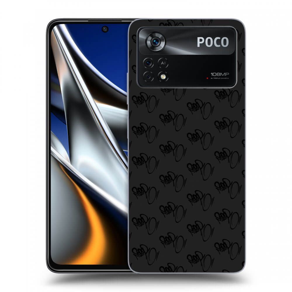 Picasee silikónový čierny obal pre Xiaomi Poco M4 Pro - Separ - Black On Black 1