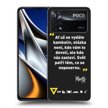 Picasee silikónový čierny obal pre Xiaomi Poco M4 Pro - Kazma - SVĚT PATŘÍ TĚM, CO SE NEPOSEROU