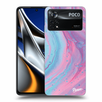 Picasee silikónový čierny obal pre Xiaomi Poco M4 Pro - Pink liquid