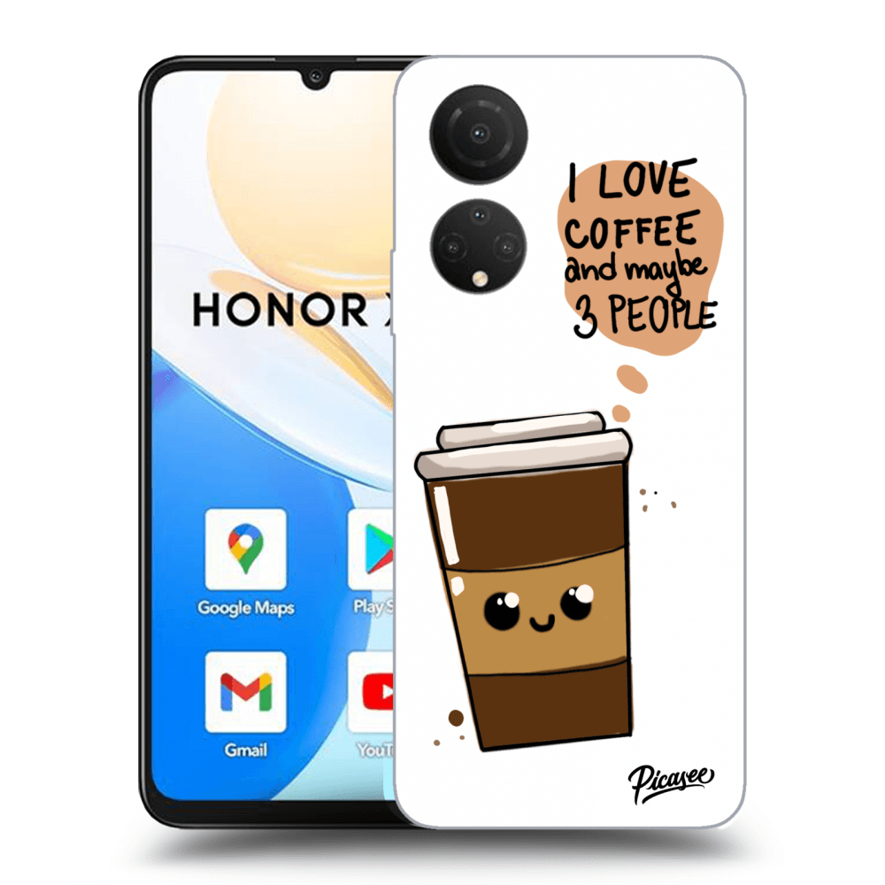 Picasee silikónový čierny obal pre Honor X7 - Cute coffee