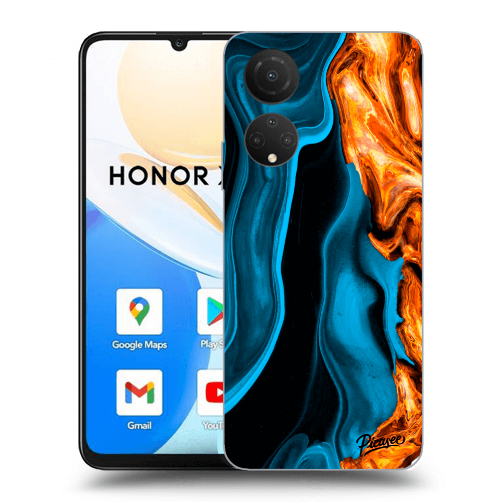 Picasee silikónový čierny obal pre Honor X7 - Gold blue