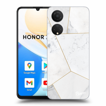 Picasee silikónový prehľadný obal pre Honor X7 - White tile