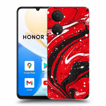 Picasee silikónový prehľadný obal pre Honor X7 - Red black