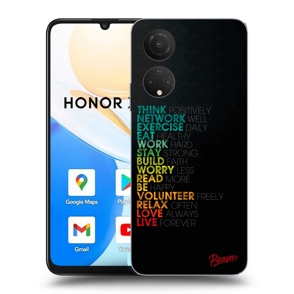 Picasee silikónový čierny obal pre Honor X7 - Motto life