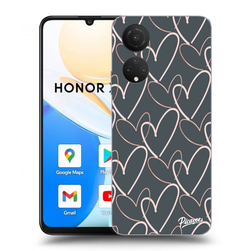 Picasee silikónový prehľadný obal pre Honor X7 - Lots of love