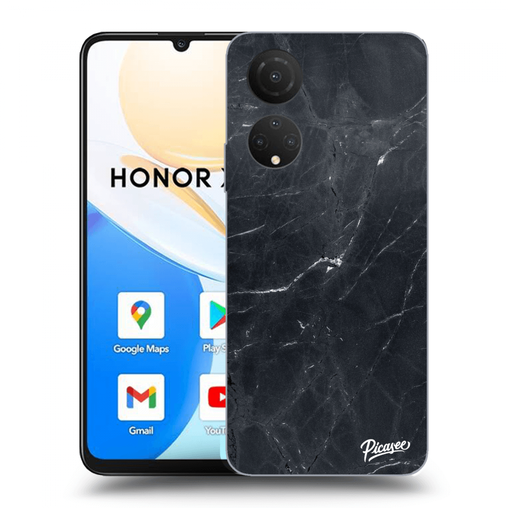Picasee silikónový prehľadný obal pre Honor X7 - Black marble