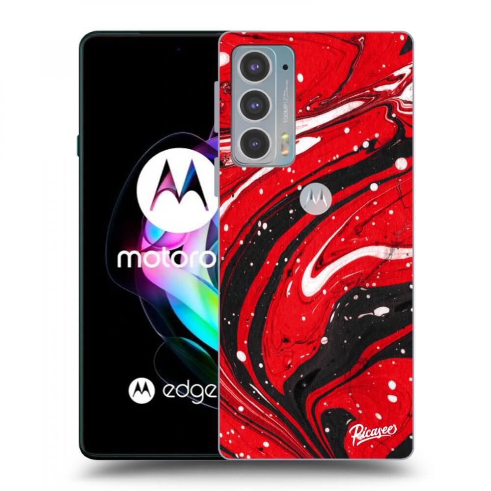 Picasee silikónový čierny obal pre Motorola Edge 20 - Red black