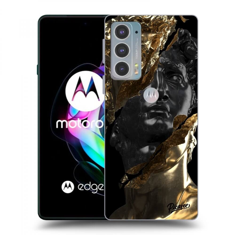 Picasee silikónový čierny obal pre Motorola Edge 20 - Gold - Black