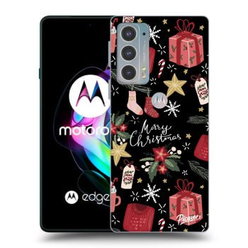 Picasee silikónový čierny obal pre Motorola Edge 20 - Christmas