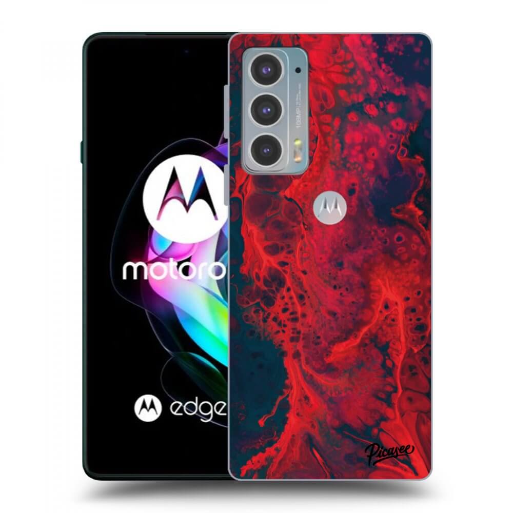 Picasee silikónový čierny obal pre Motorola Edge 20 - Organic red