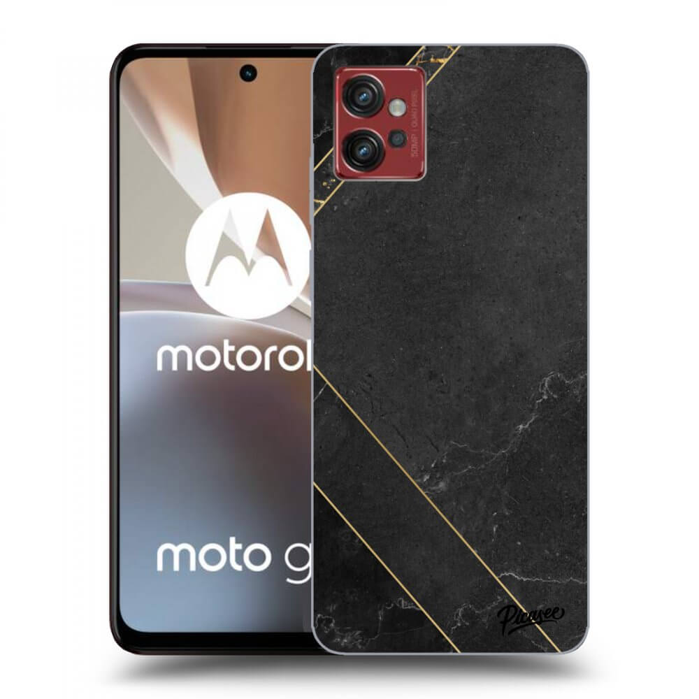 Picasee silikónový prehľadný obal pre Motorola Moto G32 - Black tile