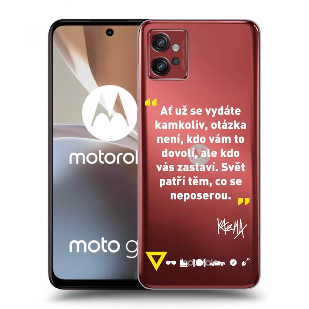 Picasee silikónový prehľadný obal pre Motorola Moto G32 - Kazma - SVĚT PATŘÍ TĚM, CO SE NEPOSEROU