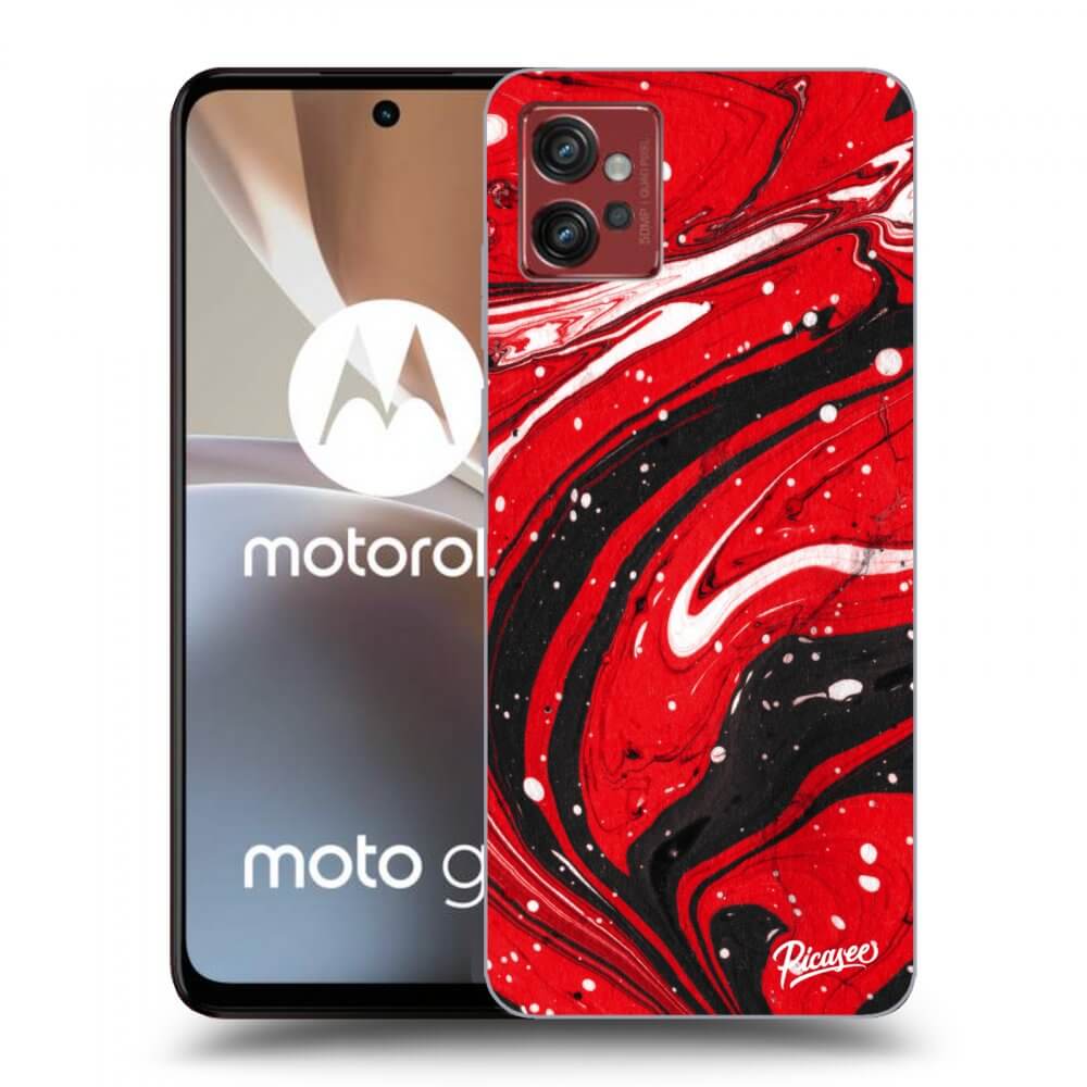 Picasee silikónový prehľadný obal pre Motorola Moto G32 - Red black