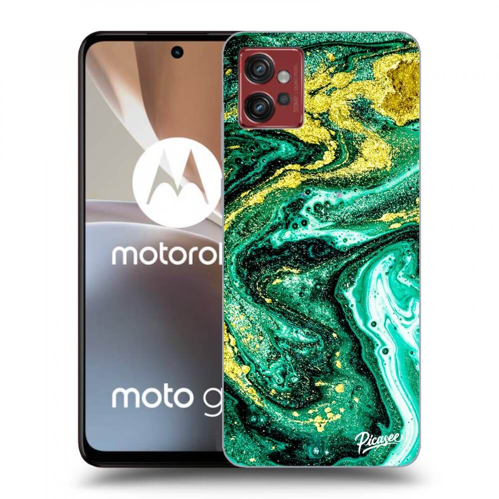 Picasee silikónový prehľadný obal pre Motorola Moto G32 - Green Gold