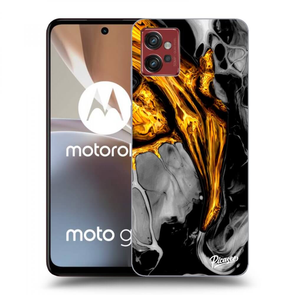 Picasee silikónový prehľadný obal pre Motorola Moto G32 - Black Gold