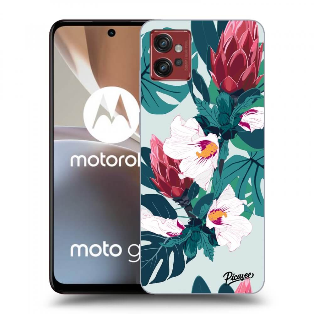 Picasee silikónový prehľadný obal pre Motorola Moto G32 - Rhododendron
