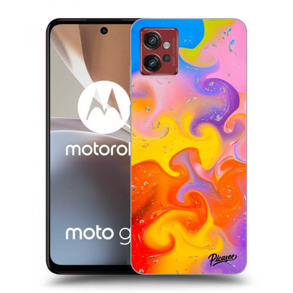 Picasee silikónový čierny obal pre Motorola Moto G32 - Bubbles