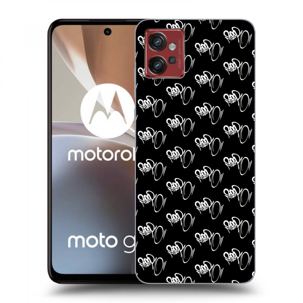 Picasee silikónový čierny obal pre Motorola Moto G32 - Separ - White On Black