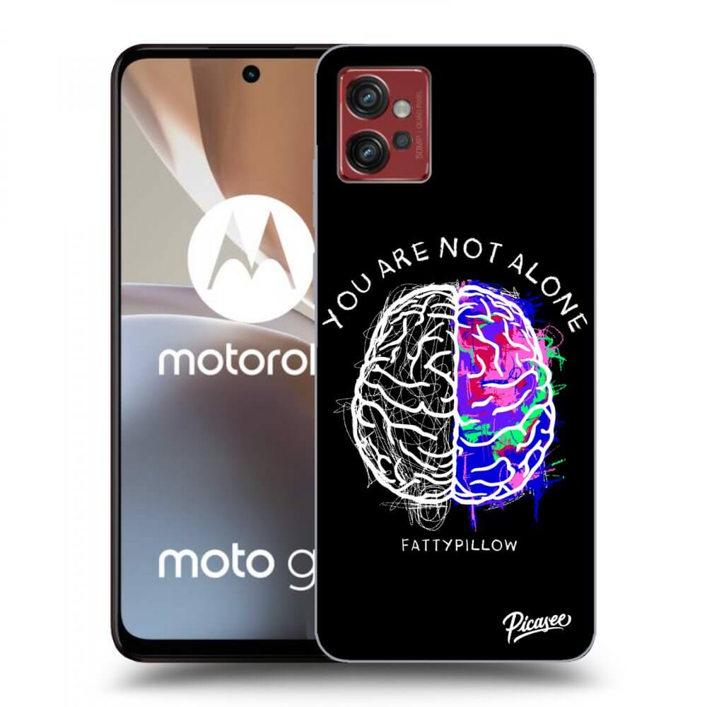 Picasee silikónový prehľadný obal pre Motorola Moto G32 - Brain - White
