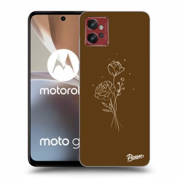 Picasee silikónový prehľadný obal pre Motorola Moto G32 - Brown flowers