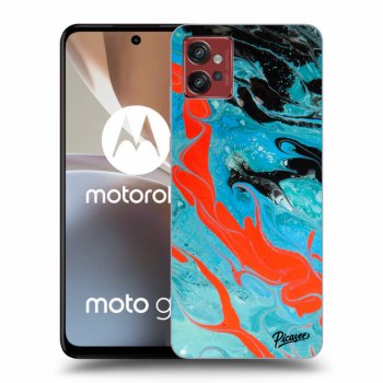 Picasee silikónový prehľadný obal pre Motorola Moto G32 - Blue Magma