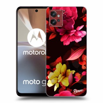 Picasee silikónový čierny obal pre Motorola Moto G32 - Dark Peonny