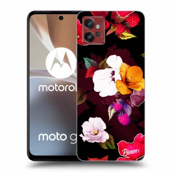 Picasee silikónový čierny obal pre Motorola Moto G32 - Flowers and Berries