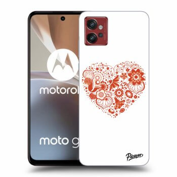 Picasee silikónový čierny obal pre Motorola Moto G32 - Big heart