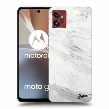 Picasee silikónový čierny obal pre Motorola Moto G32 - White marble