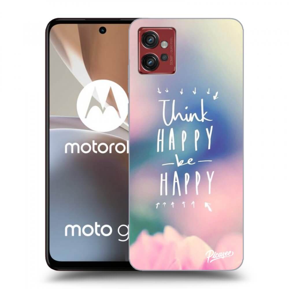 Picasee silikónový prehľadný obal pre Motorola Moto G32 - Think happy be happy