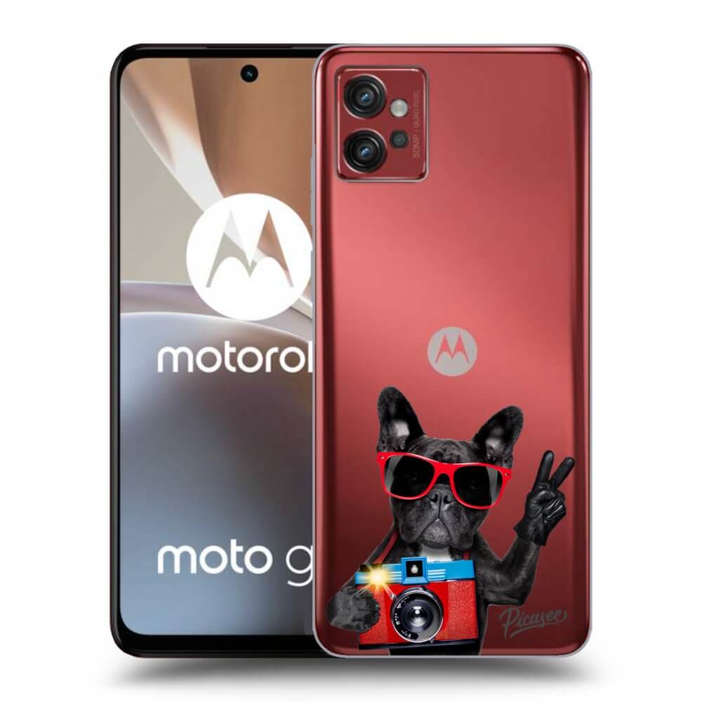 Picasee silikónový prehľadný obal pre Motorola Moto G32 - French Bulldog
