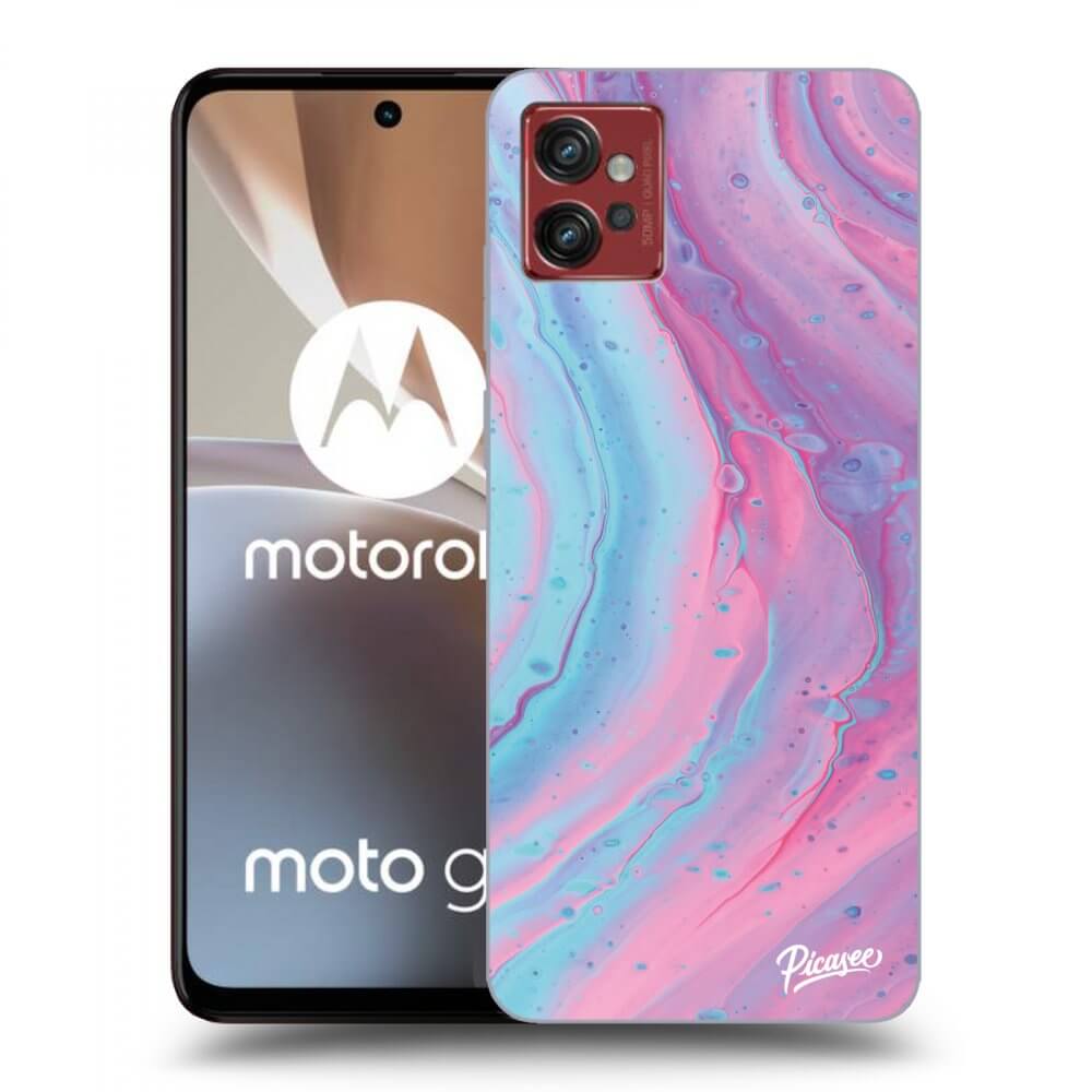 Picasee silikónový prehľadný obal pre Motorola Moto G32 - Pink liquid