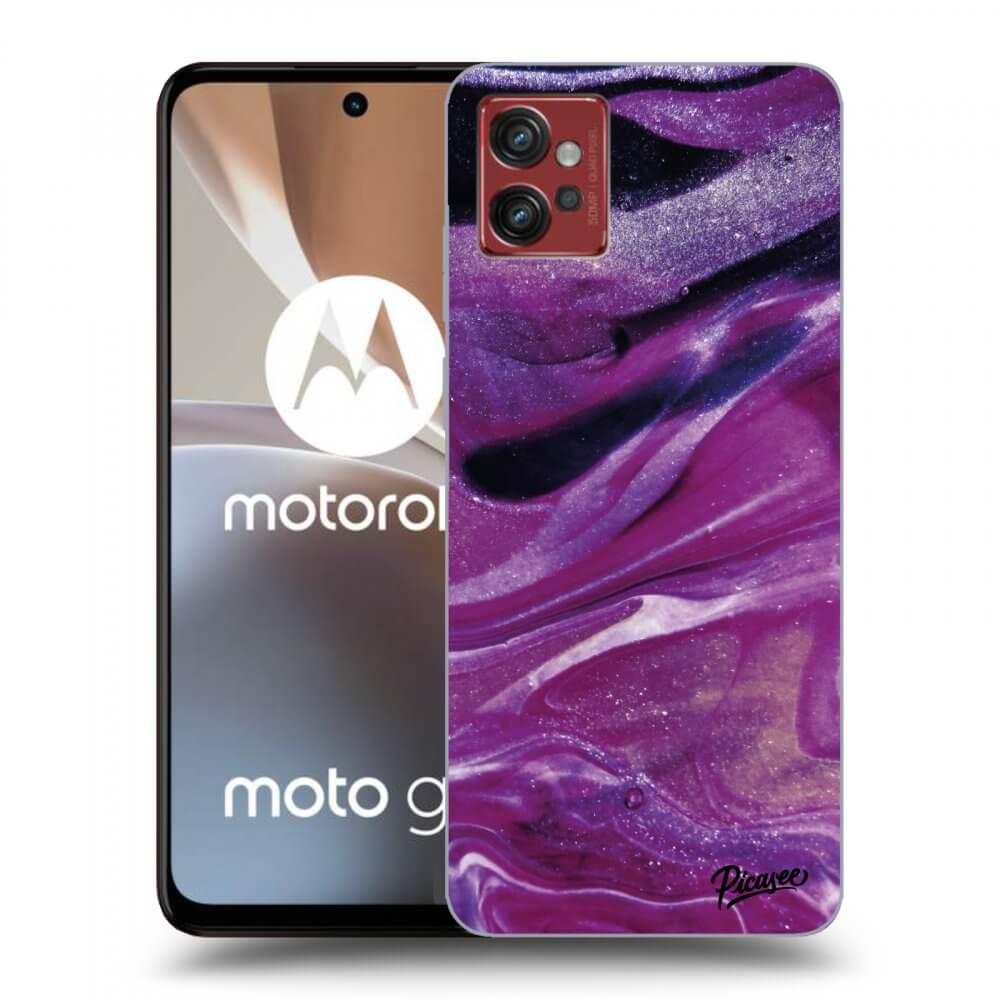 Picasee silikónový čierny obal pre Motorola Moto G32 - Purple glitter