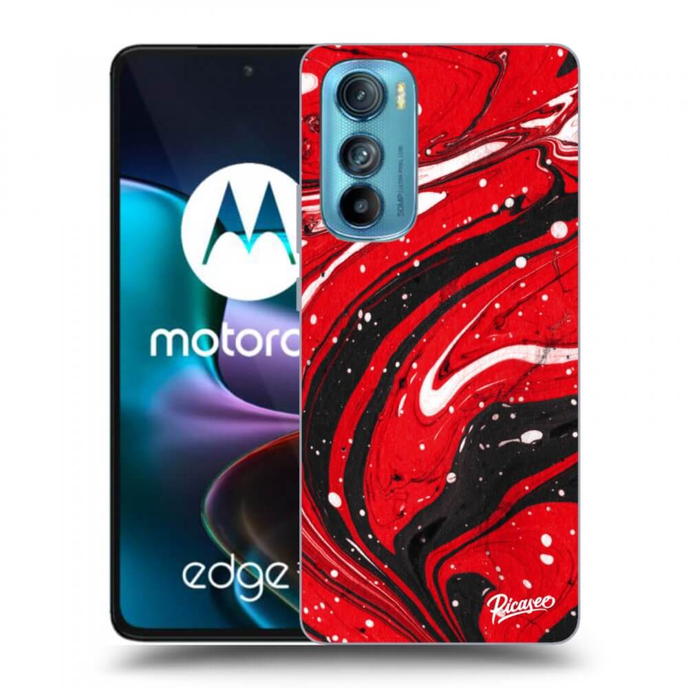 Picasee silikónový čierny obal pre Motorola Edge 30 - Red black