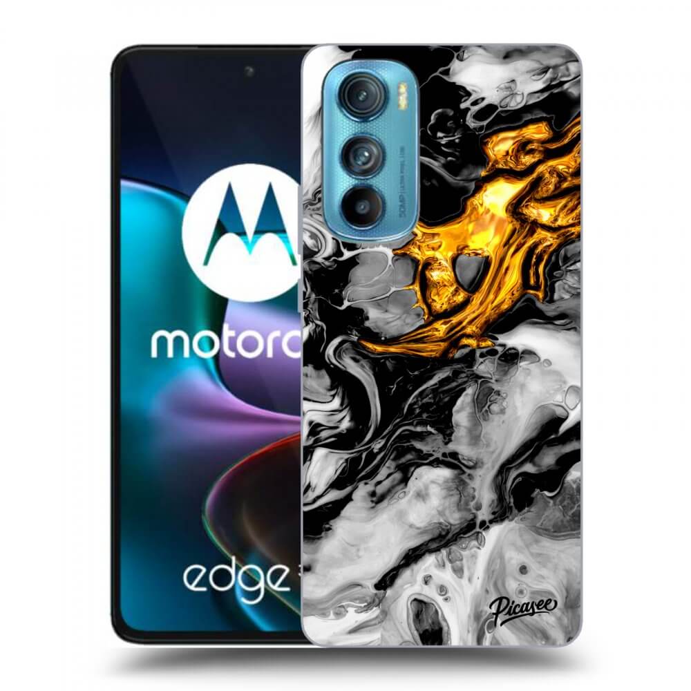 Picasee silikónový čierny obal pre Motorola Edge 30 - Black Gold 2