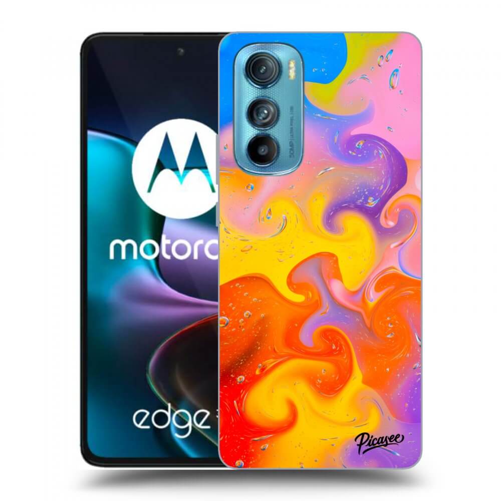 Picasee silikónový čierny obal pre Motorola Edge 30 - Bubbles
