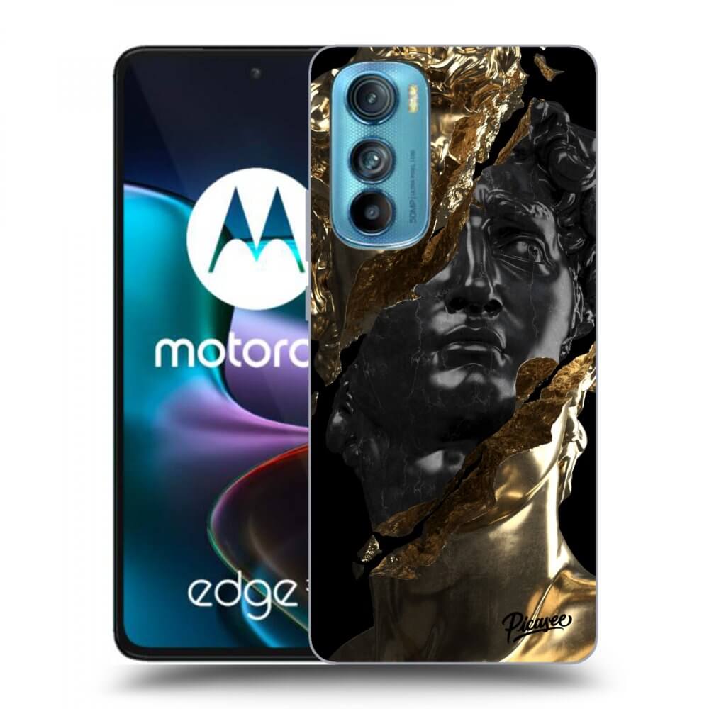 Picasee silikónový čierny obal pre Motorola Edge 30 - Gold - Black