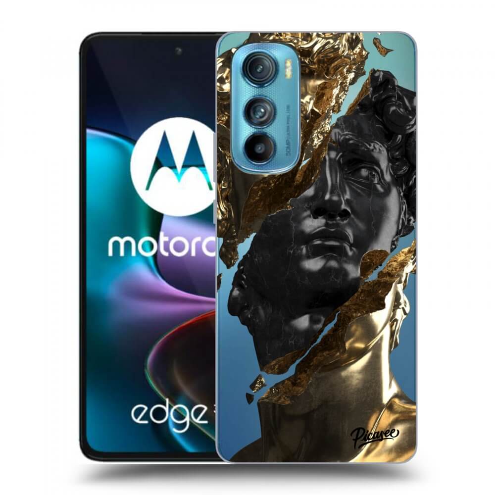 Picasee silikónový prehľadný obal pre Motorola Edge 30 - Gold - Black
