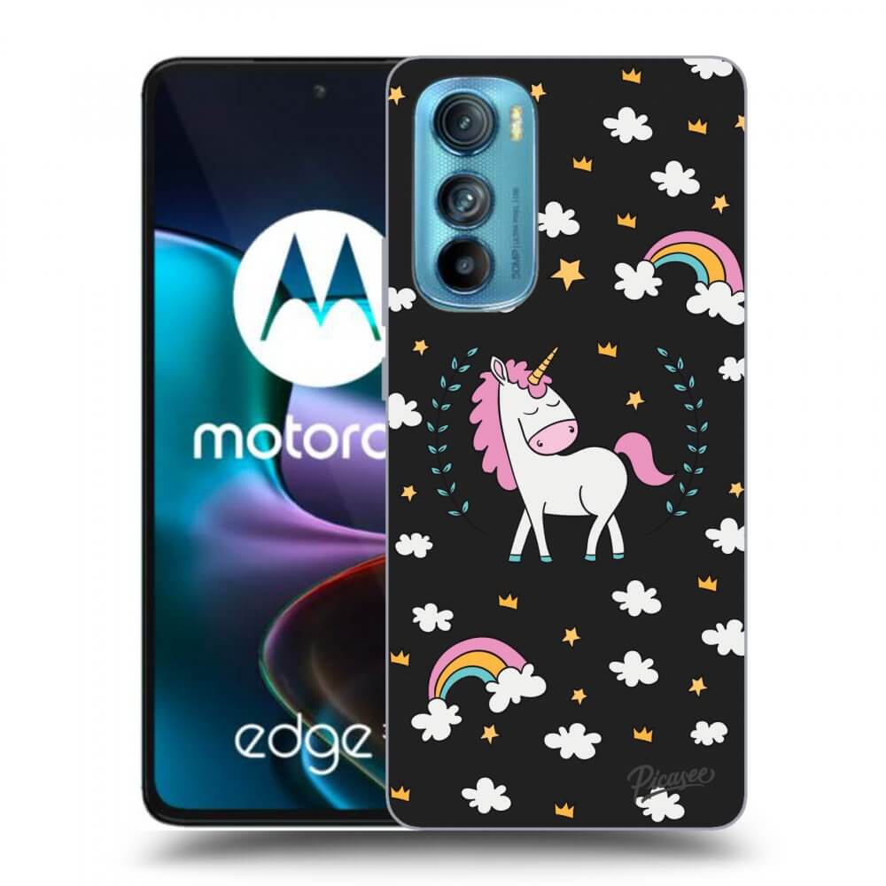Picasee silikónový čierny obal pre Motorola Edge 30 - Unicorn star heaven