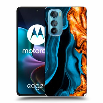 Picasee silikónový prehľadný obal pre Motorola Edge 30 - Gold blue