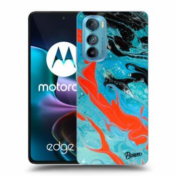 Picasee silikónový čierny obal pre Motorola Edge 30 - Blue Magma