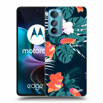 Picasee silikónový čierny obal pre Motorola Edge 30 - Monstera Color