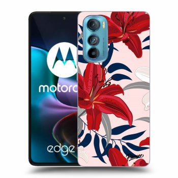 Picasee silikónový čierny obal pre Motorola Edge 30 - Red Lily